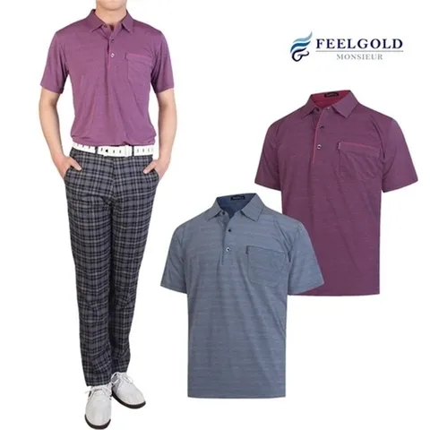 필골드 파크타운 남성 스판직기 카라 반팔 티셔츠 PT609n610_P061593242