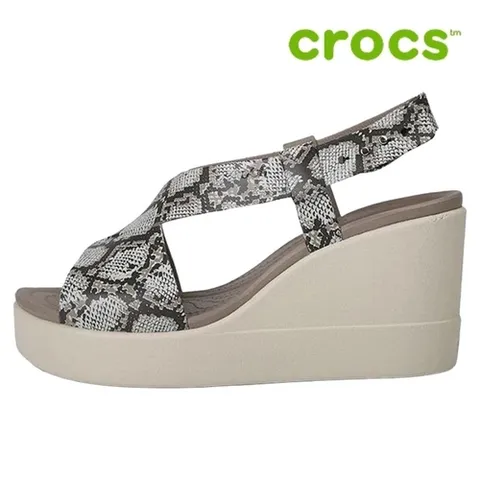 크록스 크록스 웨지 샌들 /g1- 206222-93T / Womens Crocs Brooklyn High Wedge Multi-Stucco