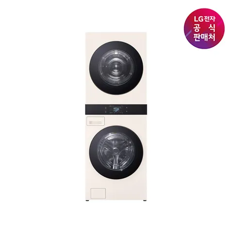 LG전자 LG 트롬 AI 오브제컬렉션 워시타워 세탁건조기 25/25kg (베이지/베이지) WA2525EEHF (FA25EJF + RA25EJF)