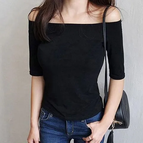 셀러허브 패션 [QN08Y7YB_56]스팽글티셔츠 입술넥 여성 티셔츠 7부