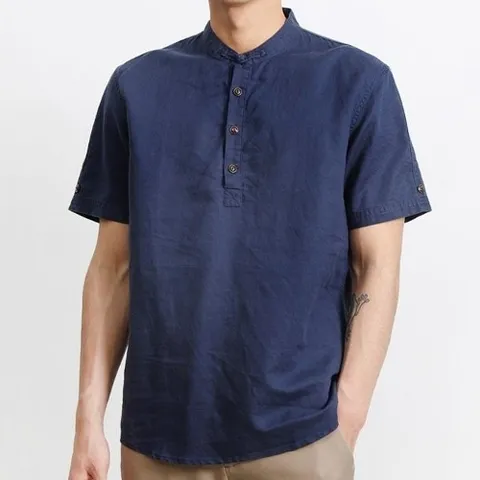 셀러허브 패션 [리더스] 남자 린넨 차이나 넥카라 여름 셔츠 얇은 남방