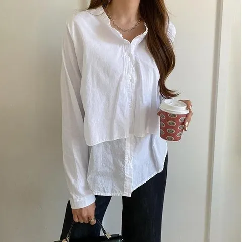 셀러허브 패션 여자 FW 남방 날개레이어드 블라우스