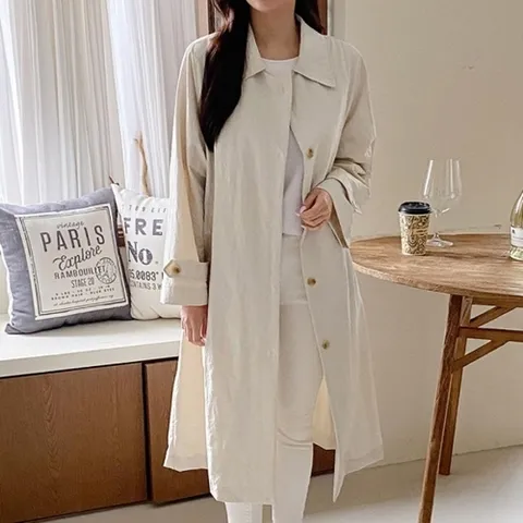 옷자락 여자 사파리 루즈핏 바스락 아노락 여름 트렌치코트