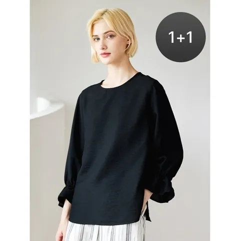 더핸드메이드 1 1] 블루종 퍼프 소매 블라우스 2종