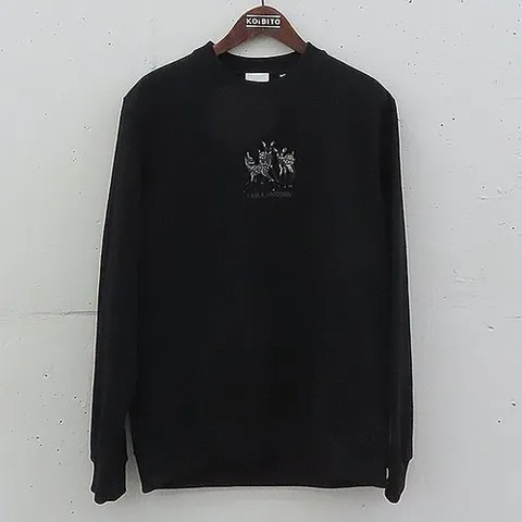 버버리 고이비토 중고명품 Burberry(버버리) 8042689 블랙 컬러 디어 자수 맨투맨 티셔츠