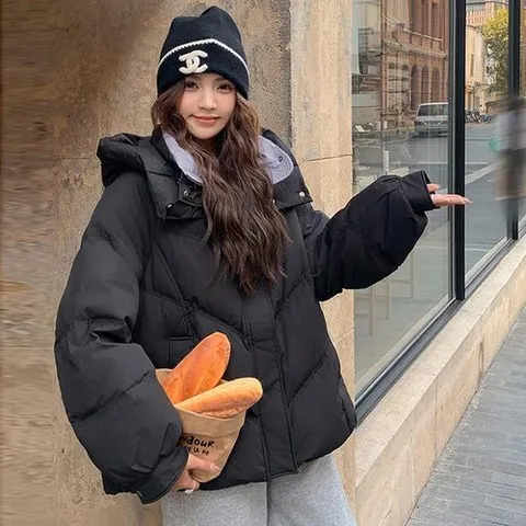 셀러허브 1 G126802_배색포인트 후드패딩 자켓점퍼