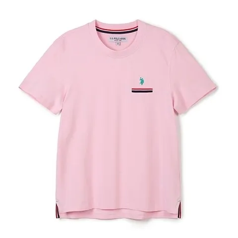 USPA 여성 여름 피케 라운드 티셔츠핑크WP25-T210_P413351926