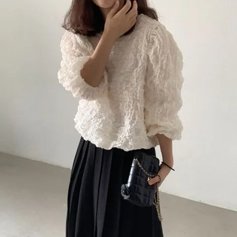 디에이치 랄라 셔링 블라우스_P422798367