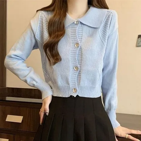 셀러허브 1 [HYIJ00I1_4B]간절기가디건 3컬러 크롭 카라 간절기 가디건 (26313846)