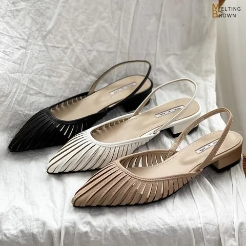 셀러허브 패션 [멜팅브라운] 봄 신상 여자 슬링백 구두 여자 플랫 슈즈 KA6046