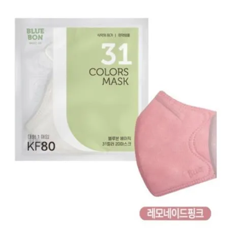 셀러허브 생활리빙 블루본 KF80 마스크 대형 레모네이드 핑크 컬러 30매 (32777111)