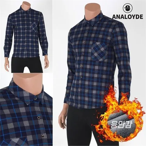 Analoyde 남성 융기모셔츠 남자 체크셔츠 정장 와이셔츠 남방AWS3203_P068632552