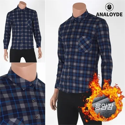 Analoyde 남성 융기모셔츠 남자 체크셔츠 정장 와이셔츠 남방AWS3203_P068632552