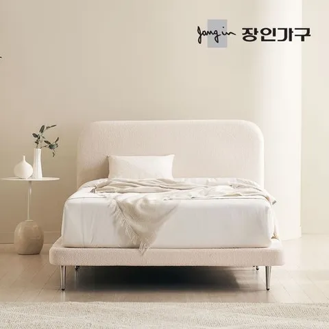 장인가구 도우 부클레 패브릭 헤드형 저상형 호텔 침대 프레임 SS+다릿발