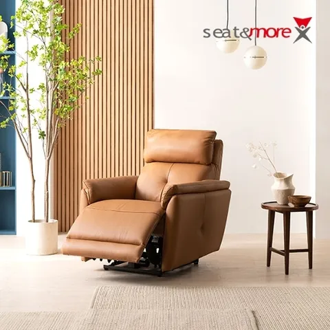 시트앤모어 코멜리 전동 1인용 3모터 이태리천연통가죽 경추 리클라이너 소파(3color)