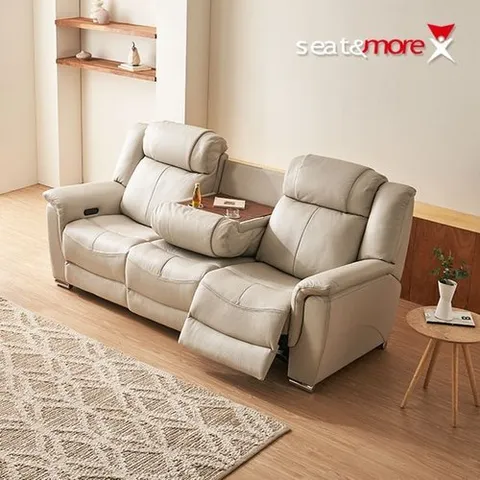 시트앤모어 타이틀 3인 이태리천연통가죽 리클라이너 소파