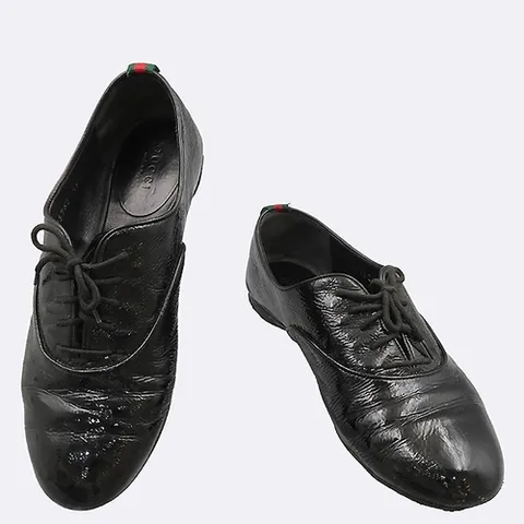 구찌 고이비토 중고명품 Gucci(구찌) 323762 블랙 페이던트 옥스포드 여성용 플랫 슈즈 - 235MM