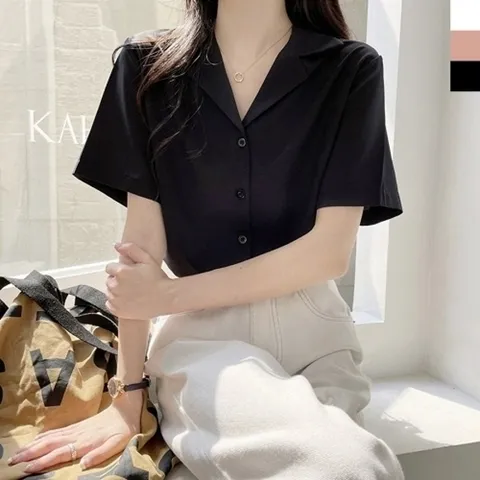 엄지척 KSS 1068 여자카라반팔블라우스19643330667501