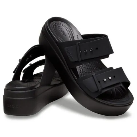 크록스 크록스슬리퍼 샌들 TQJ 207431-001 브루클린 버클 로우 웨지