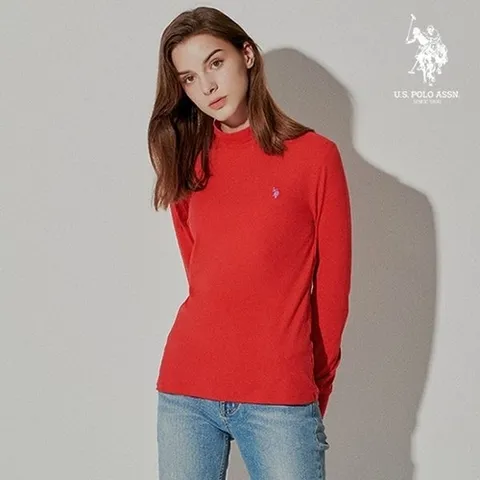 USPA 화이트라벨 양기모 여성 모크넥레드WP21-TS303RE_P344577375