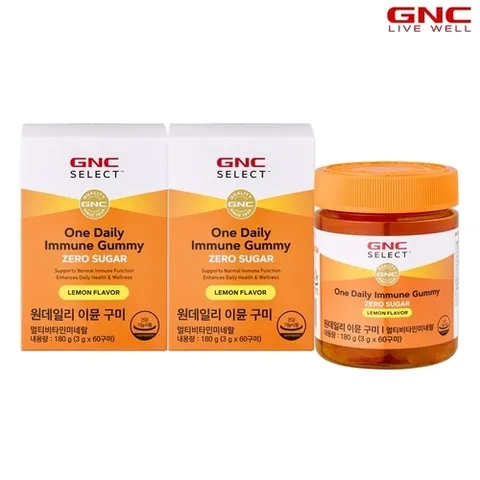 지엔씨 [GNC] 원데일리 이뮨 구미 제로슈가 멀티비타민 (60구미) 30일분 x 2개