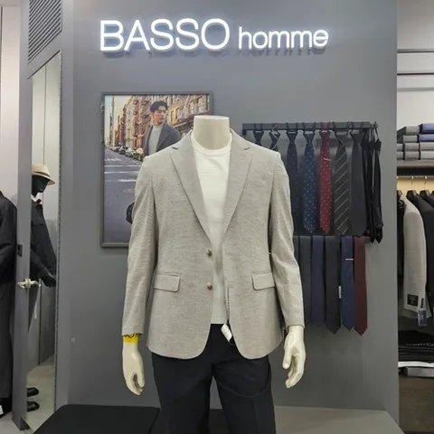 바쏘 옴므] 심플포인트배색 폴리스판여름쿨자켓WSZ2JK65BOD