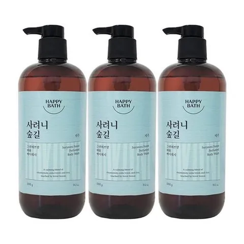 셀러허브 1 해피바스 제주 사려니 숲길 바디워시 1000g x3 (50463245)