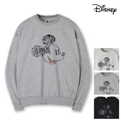 패션플러스 [일구팔일] 디즈니 이모티콘 미키마우스 프린팅 남여공용 맨투맨(MIM001)