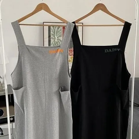 셀러허브 1 [XBI8J100]멜빵 포켓 여성큰옷 원피스 빅사이즈 플라워