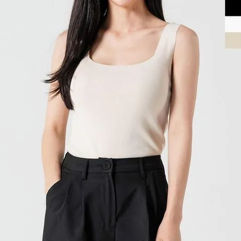 셀러허브 1 [XBH21813]스퀘어나시 패션 웨어 데이트룩 깔끔한 이너