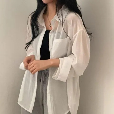 패션플러스 [지니온] 캐주얼 셔츠 사계절 편안한 빈티지 데