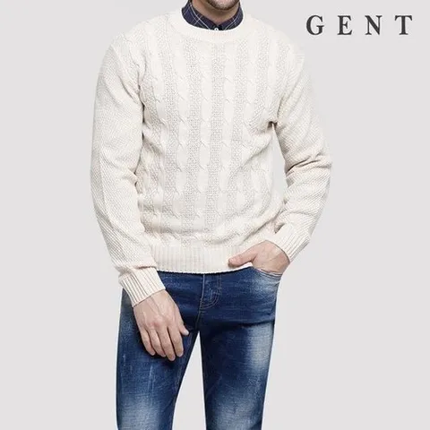 겐트옴므 남성용 7G 양두 꽈배기 라운드 니트GK7308C_P302654557