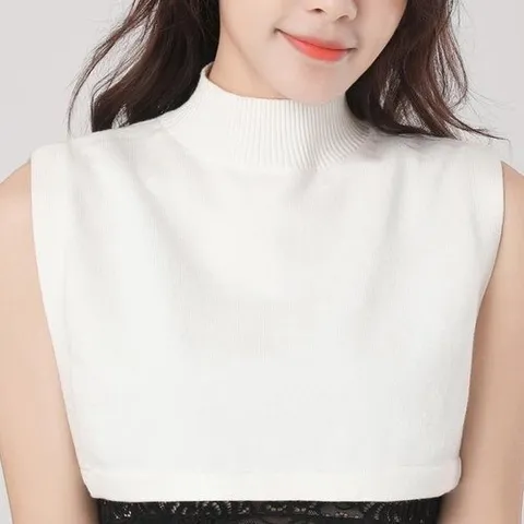 셀러허브 패션 립니트 하프터틀넥 페이크이너 민소매 레이어드 이너 (49974520)