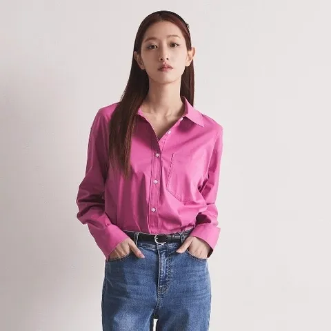 클라비스 CVYWE2304NSG 스판셔츠 오버핏 면셔츠