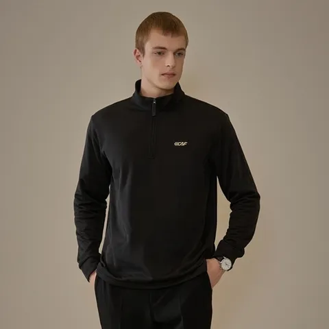 르까프 르까프 24FW 남성 기모 집업 티셔츠 블랙