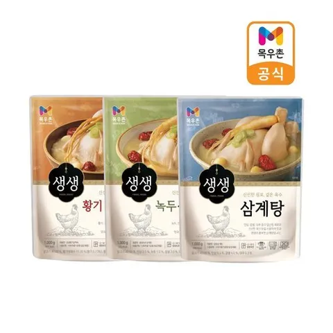 목우촌 [T][목우촌]녹두/황기/생생 삼계탕1kg 3종 3팩