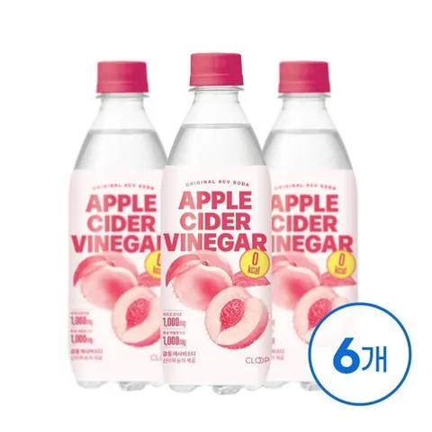 클룹 애사비소다 신비복숭아 제로 500ml 6입