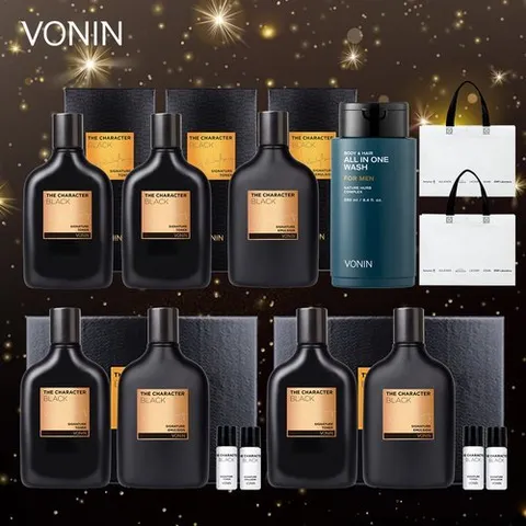 엘지생활건강 [보닌]남성 기초 베스트 패키지(스킨 4병+에멀젼 3병+올인원 워시 1개+new 쇼핑백 2장)