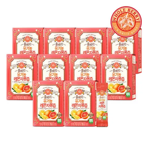 홀베리 유기농 레몬 자몽즙 10박스(20g*14포*10박스/140포)