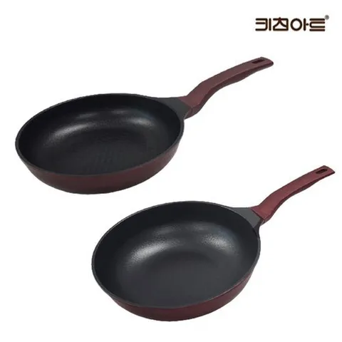 키친아트 금상첨화 티타늄코팅 인덕션가능 후라이팬세트 2종C(후30+궁30)