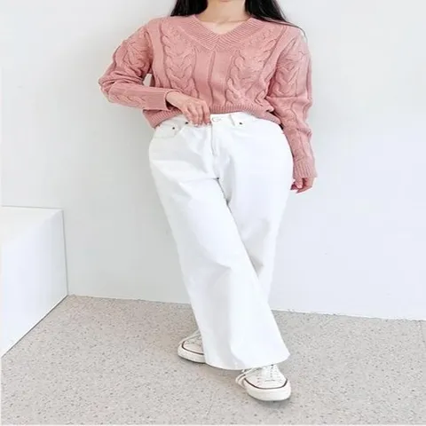 셀러허브 패션 [오노마] ONM 여성피치핑크 1013 꽈배기니트 셀러 (31454332)