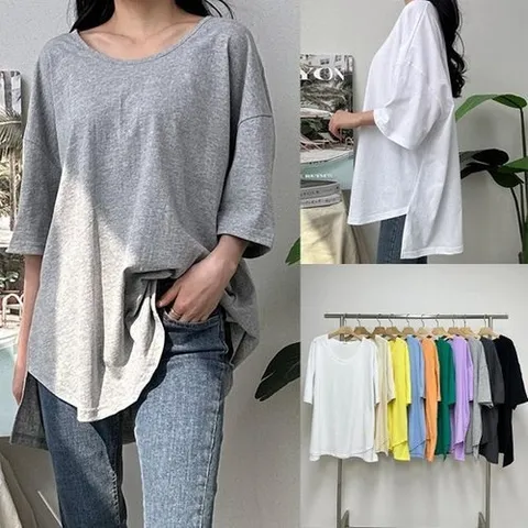 셀러허브 패션 위쉬몰 SE 언발무지라운드티셔츠(X342H605) 빅사이즈 (49985234)