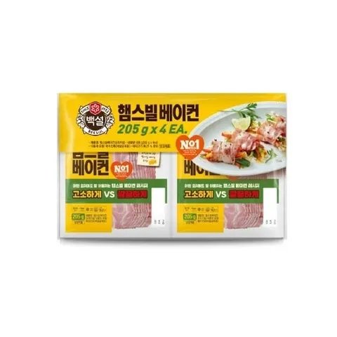 코스트코 백설 햄스빌 베이컨 205gx4_냉장