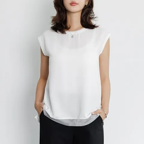 데드라 ~99size우아메쉬나시블라우스 TBF3329_P432180064