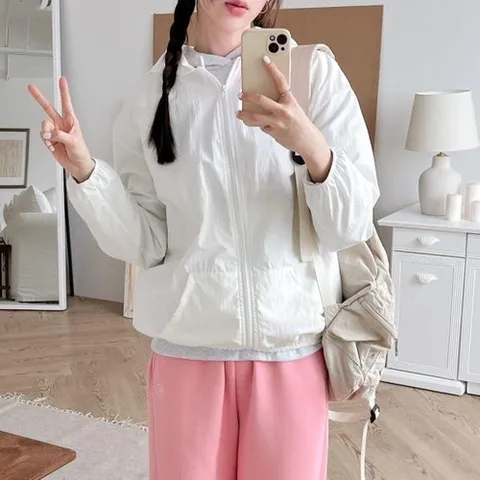 옷자락 여자 더블포켓 후디집업 캠퍼스룩 봄아우터 환절기 점퍼