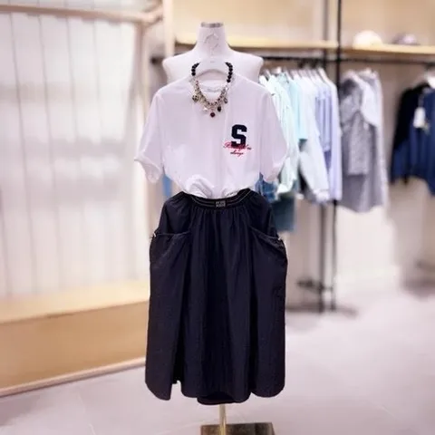 시에로 SL8TSF451S 자수 반팔 티셔츠