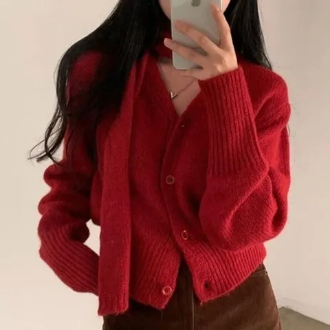 셀러허브 패션 [오노마] ONM 브이넥니트 가디건 니트 스카프 세트 3컬러 (27352589)