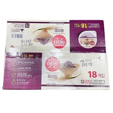 셀러허브 식품 CJ햇반 흑미밥 210G X 18입 63253