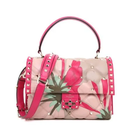 발렌티노 캔디 스터드 핑크 플라워 토트백 한정판 숄더