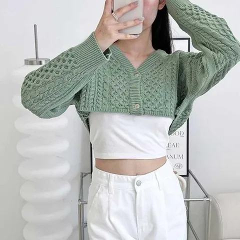 셀러허브 패션 [오노마] ONM 크롭기장 가디건 볼레로 하찌짜임 꽈배기 여성 긴팔 (27351928)